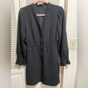 Sandro Black Long Sleeve Dress